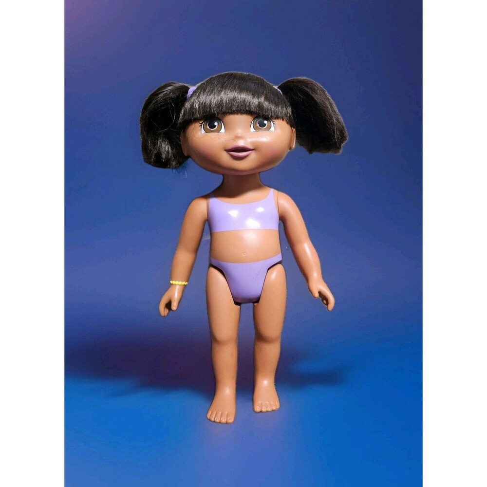 06 Mattel 🌴 DORA the EXPLOER 15 PURPLE Bikini Bracelet ORANGE No Shoes DOLL